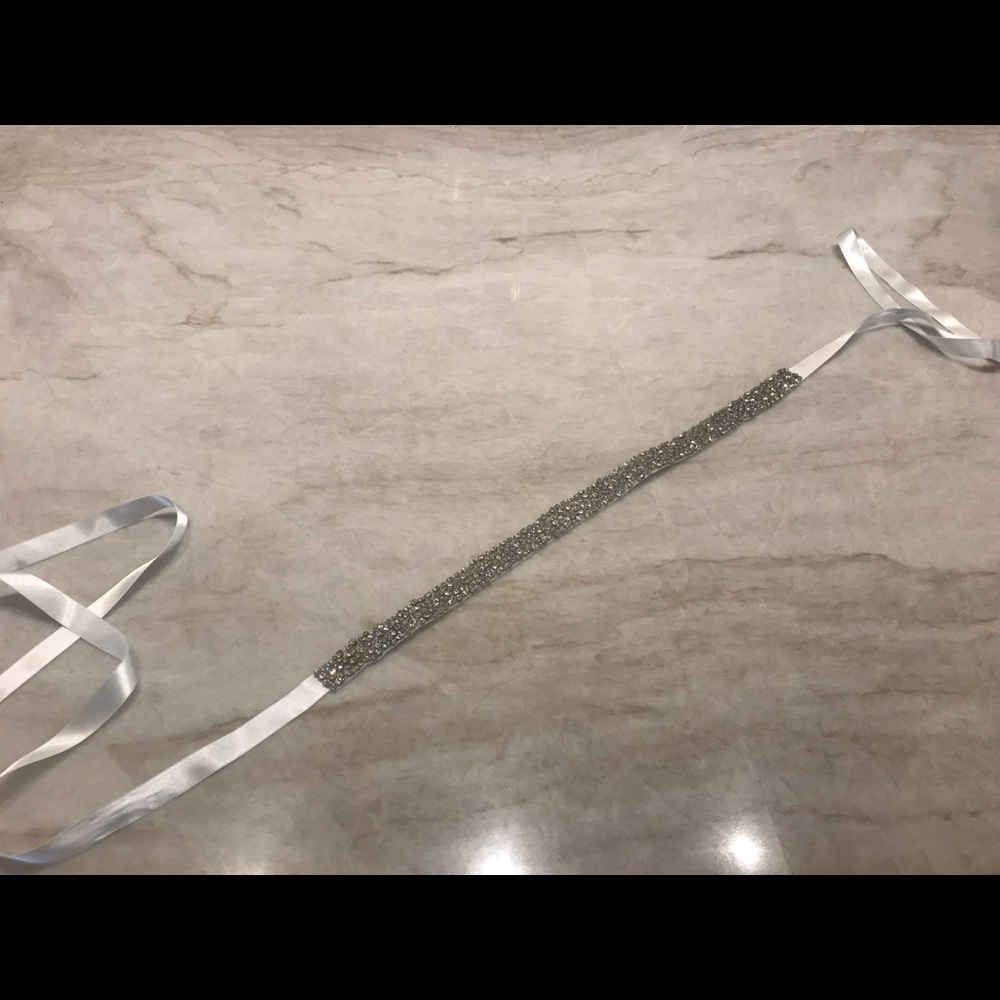 Untamed Petals wedding belt with ivory ribbon